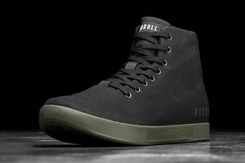 Black Nobull High-Top Ivy Canvas Men\'s Trainers | CA K1384O